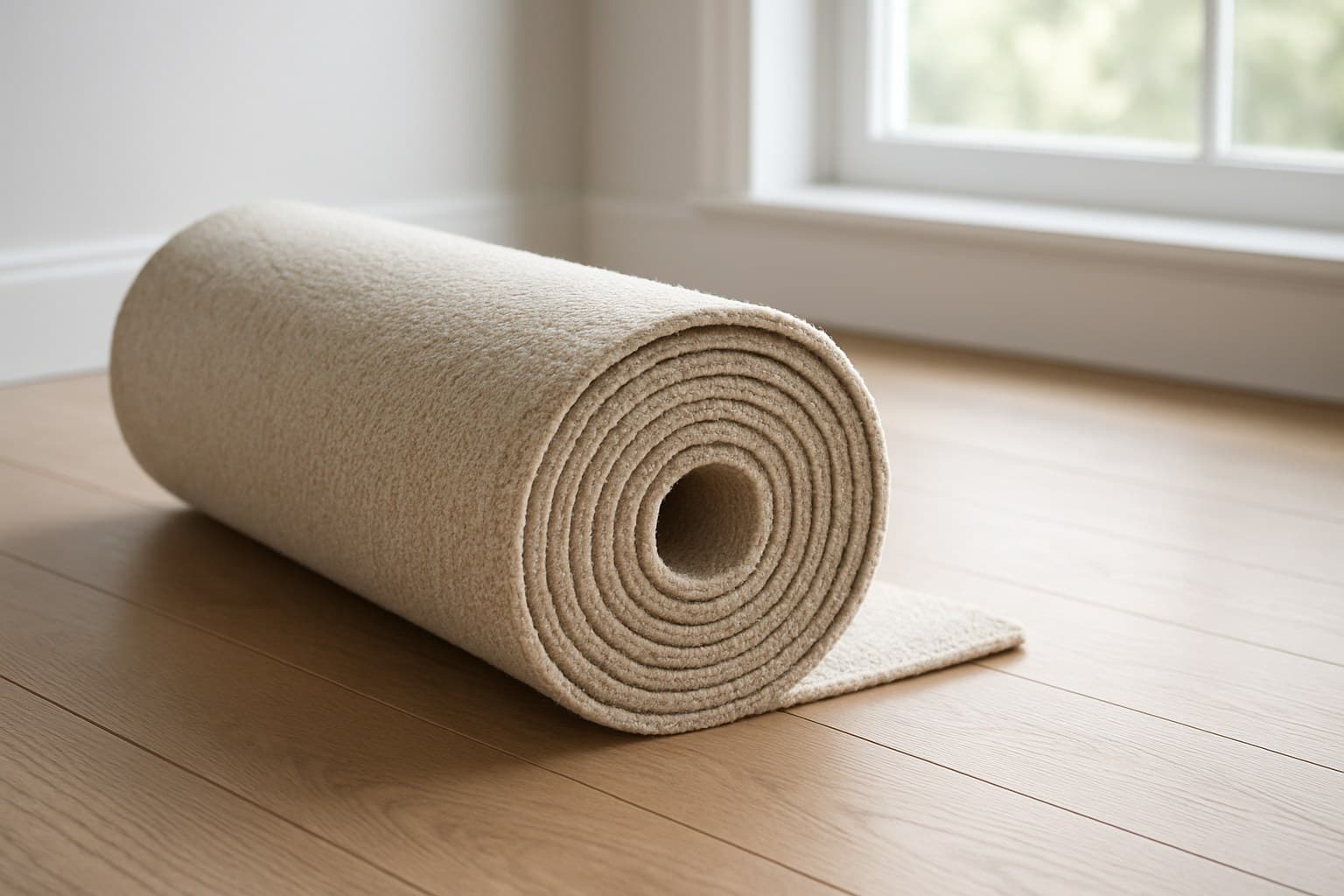 Rolled carpet material used to examine off-gassing claims