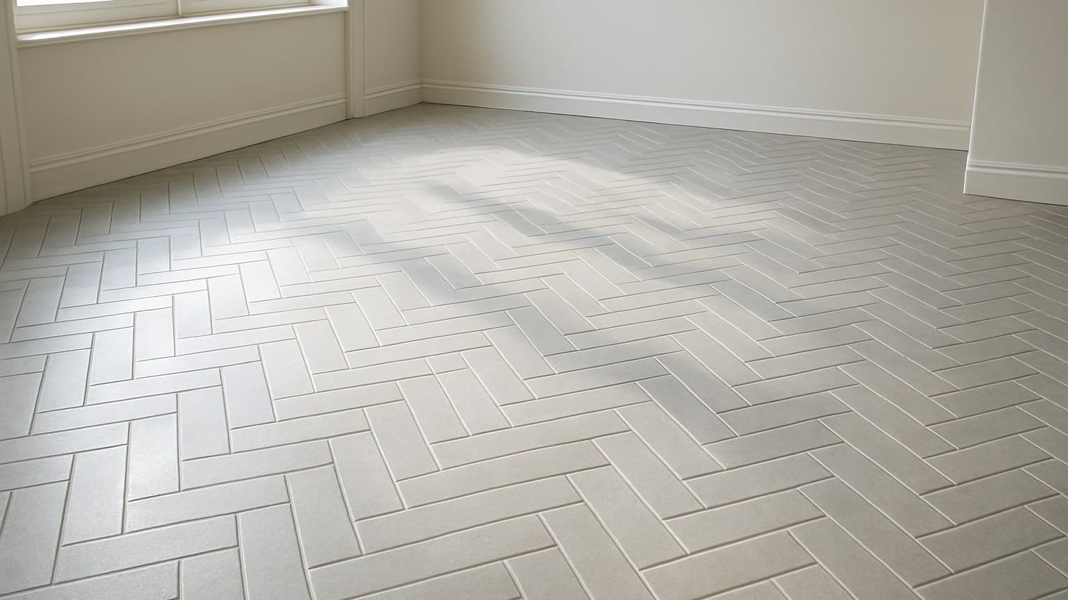 herringbone tile floor