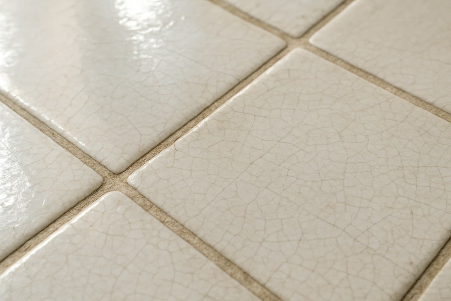 Close-up of glazed ceramic tile surface where lead can be present in glaze