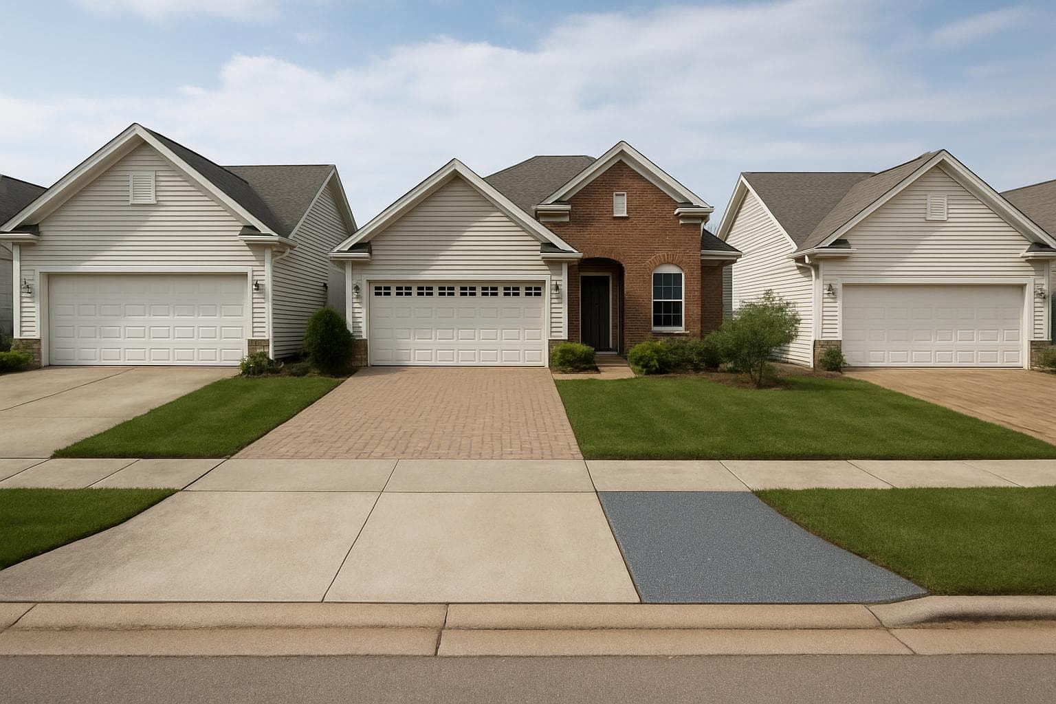 Row of suburban homes representing regional differences in flooring costs