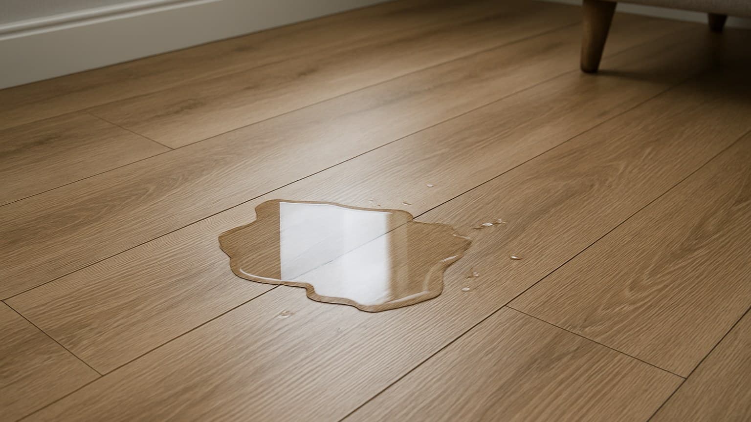 water resistant laminate flooring — The honest answer to how long water can sit on a laminate floor, and which durability claims you can actually check before you pay for one