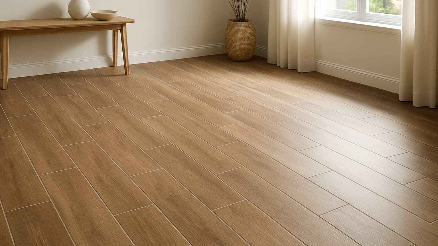 wood plank porcelain tile floor
