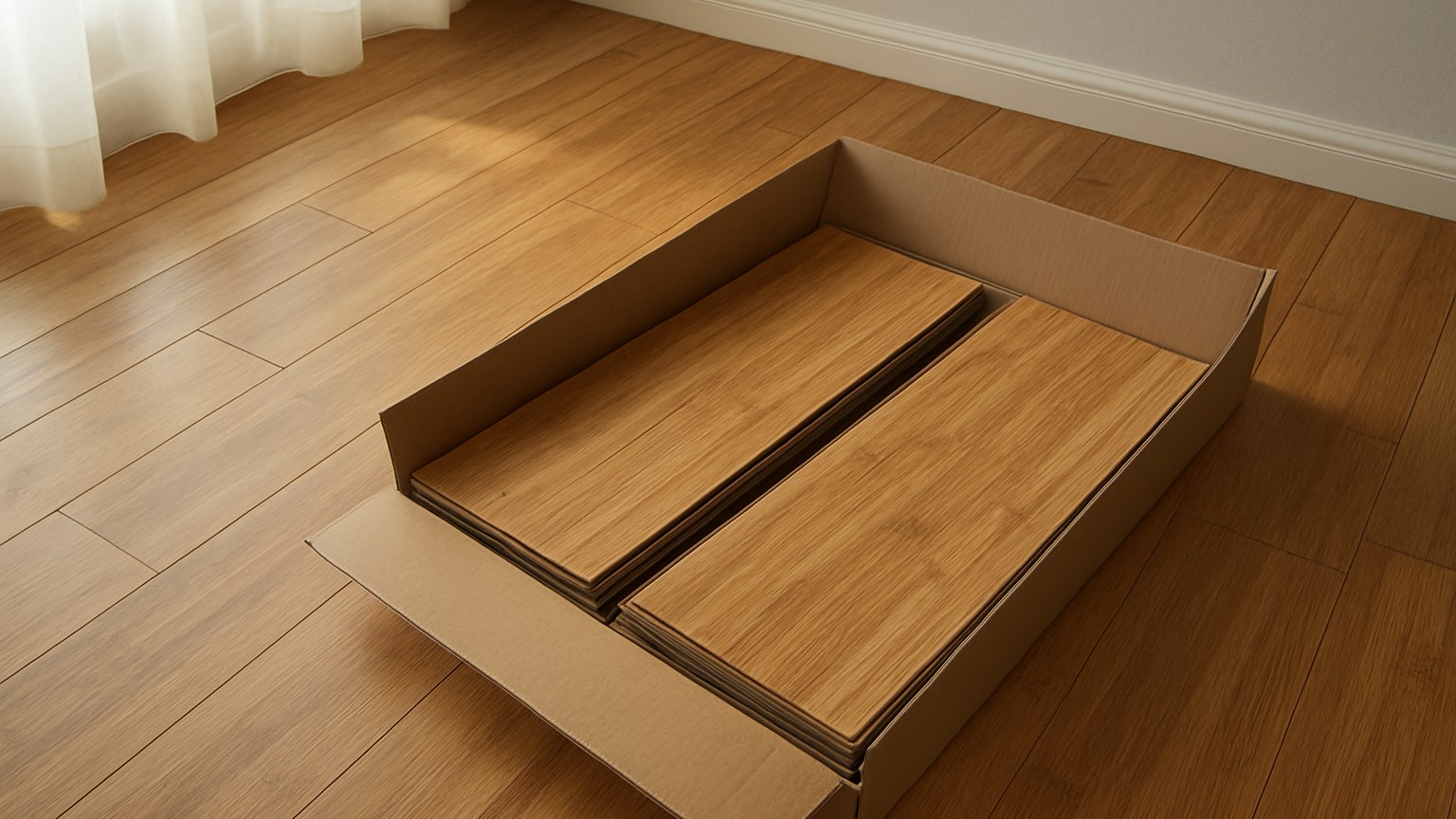 Illustration: bamboo vinyl flooring — One search term covers real strand-woven bamboo, bamboo-look SPC vinyl, glue-down bamboo-print planks, and woven anti-slip mats, so here's how to tell which one is in the box before you pay for it