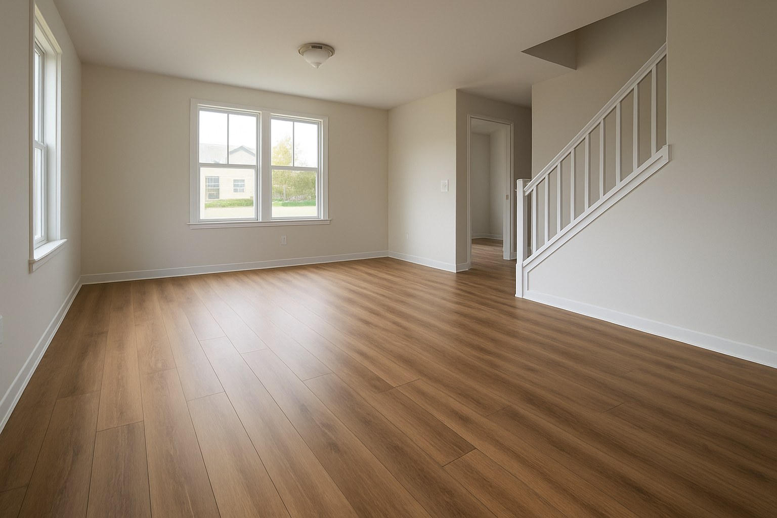 Home interior with flooring visible during a real estate showing