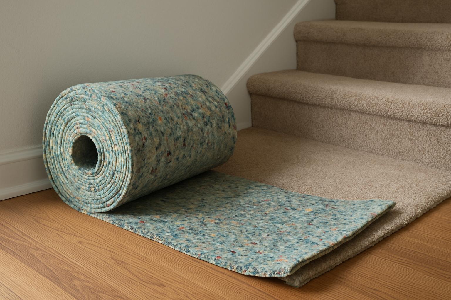 Roll of carpet padding used before carpet installation